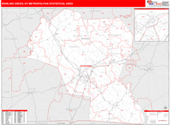 Bowling Green Metro Area Digital Map Red Line Style